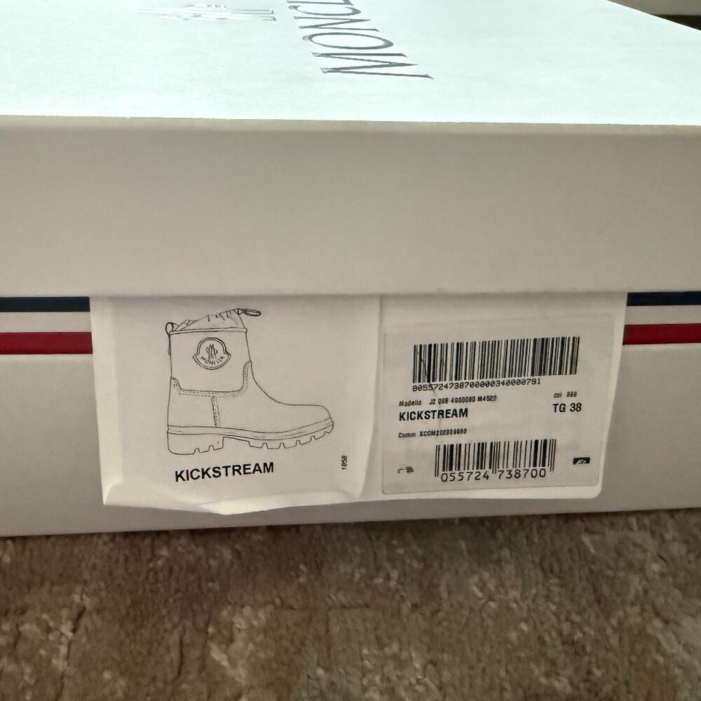 NWT/NIB Black Moncler Kickstream Low Rain Boots - size 8/38 - Picture 9 of 9